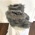 NEW Chunky Fuzzy Teddy Gray Black Faux Fur Boots EU 40 US 9 Photo 2