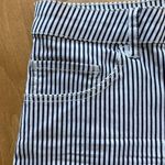 H&M Navy Blue & White Striped Shorts, Women’s Size 8 - Cuffed White Shorts Photo 4