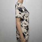 Cathy Black & Cream Floral Button Front Top Size Medium Photo 3