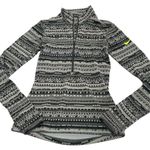 Nike Pro Pullover Womens X Small Grey Fair Isle Stripe Hyperwarm Dri Fit 1/2 Zip Photo 0