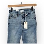 Good American  Good Legs Flare Jeans Button Fly High Rise Raw Hem NWT Photo 10