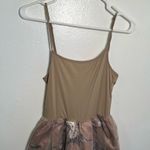 Fit & Flare Dress Beige Floral Tulle Skirt Size XS Photo 2
