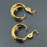 Monet Vintage Gold-tone Hoop Huggie Clip On Earrings 10g Photo 7
