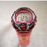 EL Sportswatch FMD Pink Jelly Band Dk Pink Accent Silver Tone Working Watch Photo 3