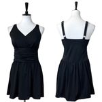 D & Co. Women's Beach Ruched Waist Black Swimsuit Dress Adjustable Size 12 Photo 11