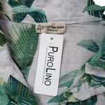 PURO LINO 100% Linen Italy Palms XL Set 2 Piece Blouse & Short Casual Photo 10