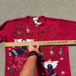Vintage 90s Quacker Factory Christmas Angels Ugly Cardigan Sweater Red 1X Photo 7