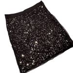 Banana Republic Monogram Sequin Mini Skirt Women's 2 Black Cocktail Party NWT Photo 0