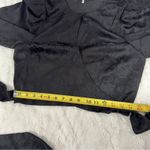 WAYF Size M Black Floral Jacquard Elegant Silky Cropped Classic Wrap Top Date Photo 10