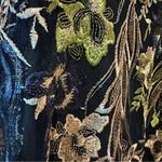 JS Collections  Draped Sleeve Cold Shoulder Embroidered Semi Formal Midi Dress 2 Photo 4