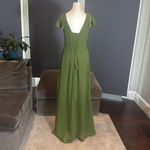 Women’s Green Full Length Chiffon V Photo 3