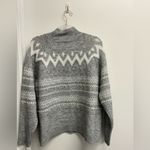 Holiday Time Gray Fair Isle Pattern Sparkly Soft Women's Holiday Sweater Photo 1