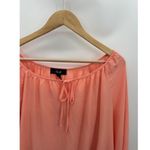AGB Pink Peach Long Sleeve Built In Bra Top Women's Size X Photo 5