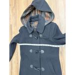 Bebe Wool Toggle Coat Hooded Plaid Lined Black Women's Size S Photo 7