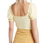 Topshop  Milkmaid Short Puff Sleeve Spring Pastel Yellow Top NWT Photo 2