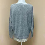 Urban Outfitters UO Pins & Needles Gray Sweater with Crochet Detail Hem Photo 2