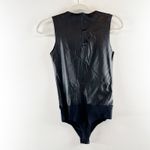 Commando Faux Leather Round Neck Sleeveless Bodysuit Black Small Photo 3