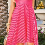 Lilly Pulitzer  Tilly Midi Dress crochet knit stripe flare tiki Barbie pink XS Photo 0