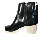 Kate Spade Womens 8 Puddle Rain Boots Black White Sole Chunky Heel Dark Academia Photo 4
