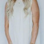 Free People  Shea Solid Mini Dress in Ivory M Photo 0