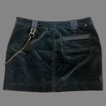 Tommy Hilfiger RARE & VINTAGE/Y2K VELVET OLIVE GREEN MINI SKIRT W GOLD ACCENT CHAIN Photo 2
