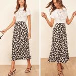 Reformation  Bea Daisy Daisies Midi Skirt Black 0 Photo 1