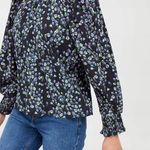 Mango NWT Floral Print Flowy Blouse Puffed Sleeves with Elastic Cuffs Size 2 Photo 3