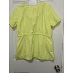Koi By Kathy Peterson Womens Size Large Bright Yellow Scrub Top With Flowers Photo 1