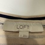 Loft Ann Taylor cream blue striped dress long sleeve women’s size small pockets Photo 2
