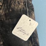 Free People NWT Jayde Black Tie Printed Metallic Black Flare Jeans Photo 7