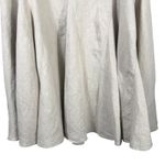 Loft Ann Taylor  Linen A-Line Midi Skirt Beige / Oatmeal Zip Size 10 Flared Hem Photo 2