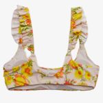 Aerie New  Women's Sz L/XL Scoop Bikini Top Floral Tropical Ruffle Strap Swim Photo 1