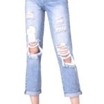 Simple Society Distressed Eco Friendly High Rise Mom Jeans Photo 0