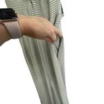 SO  Kohl's White Green Stripe Spaghetti Strap O-Ring Jumpsuit Size S New Photo 3
