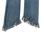 A.Z.I. New York Weekend Party Girl Distressed Jean Angled Fringe Hem, Sz 6 Blue Photo 9