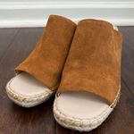 ZARA  brown faux Suede Espadrille Wedge Sandals Open Toe 37 Photo 1
