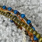 Multistrand Beaded Necklace Center Dangle Earth Tones Photo 8