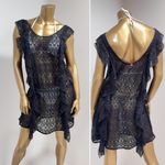 Victoria's Secret  Women's Black Crochet Lace Swim Beach Cover Up Dress Size L Photo 5