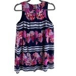 Vince Camuto Multicolor Floral Striped Sleeveless Short Shift Dress Size S Photo 1