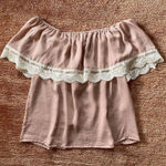 Flying Tomato Top Pink Sleeveless Shoulder Off Women’s Crochet Lace Boho S Photo 0