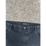 Betabrand Premium Yoga Denim Pull On Flare Bootcut Black Wash Jean Frayed Hem XL Photo 4