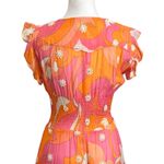 Miss June Scarlett Maxi Dress Women’s One Size Multicolor Floral Smocked Waist Pink Photo 6