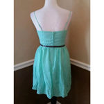 City Triangles Mint Green Cotton Eyelet Sun Dress Bow Belt Boho  ModCloth Size 7 Photo 3
