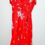 Altar'd State NWT Altar’d State Red Floral Faux Wrap Midi Dress Photo 0