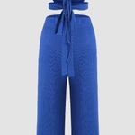 Cider HALTER CROP TOP & HIGH WAIST STRAIGHT LEG TROUSERS SET Photo 1