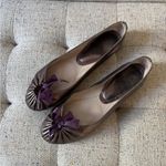 Maloles Dolly Brown Leather with Purple Bow Size 39 Photo 1