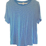 Old Navy  short sleeve striped blue white luxe large blouse Photo 0