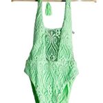 Isabella Rose Verona Neon Green Halter Lace One Piece Swimsuit Size Medium Photo 2