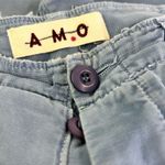 AMO Army Babe Pant Blue Cargo Frayed hem Size 31 100% cotton Photo 3