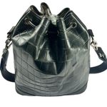 Dooney & Bourke Vintage Black Leather Draw cord Bucket Bag Photo 2
